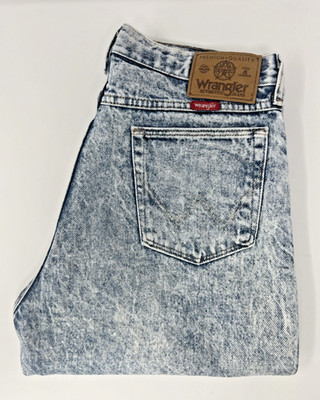 Vintage Wrangler Jeans Herren W32 L34 Acid Wash 90s Slim Fit 96501HW Hergestellt in den USA