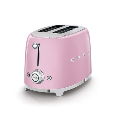 SMEG 2 Slice Toaster with 6 Presets and Defrost Function and Removable Crumb ...
