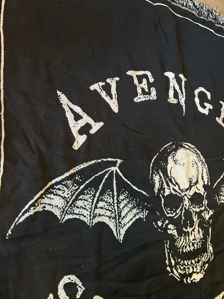 Avenged Sevenfold Deathbat Woven Blanket – Offizielle seltene Decke 2015 – RAR - Bild 3 von 4