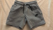 Nike Fleece Tech Sweat Shorts Kids Boys gray XS Zip Pocket Drawstring
