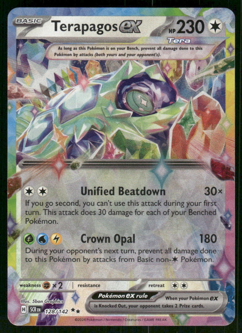 Terapagos ex - 128/142 Double Rare Holo NM Pokemon SV07: Stellar Crown
