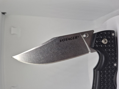 Cold Steel Voyager Clip Point Plain Edge Lockback Black Polymer Handle w/ Clip