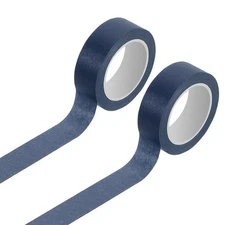 2 Rolls Colored Masking Tape, 11 Yards x 0.6" Decorative Tape, Dark Blue