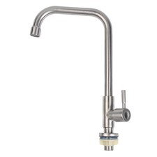 Stainless Steel Kitchen Faucet Water Tap Single Lever Hole Cold for Bathrooms