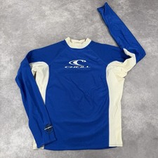 O neill Vintage Y2K Rash Guard Men Blue White Long Sleeve Surf Shirt Logo