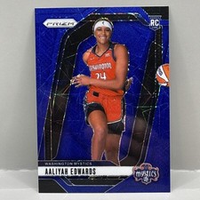 Aaliyah Edwards 2023-24 WNBA Prizm Blue Laser Variation Rookie Card #142 Mystics