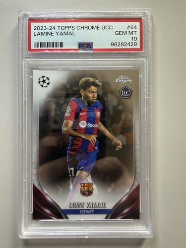 2023-24 Topps Chrome UEFA Lamine Yamal RC Rookie #64 Barcelona PSA 10 GEM MINT