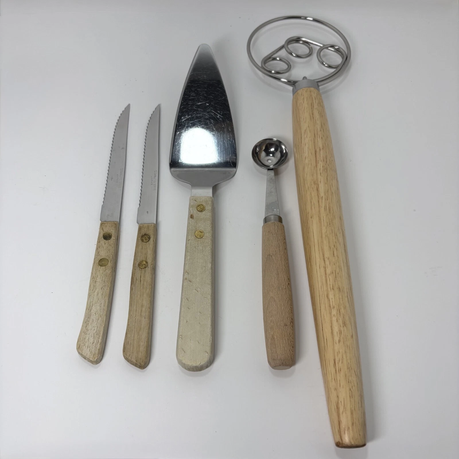 Danish Dough Whisk Mixer,Hoan JAPAN PIECES, Stainless Steel Knives. 6 Piece Set