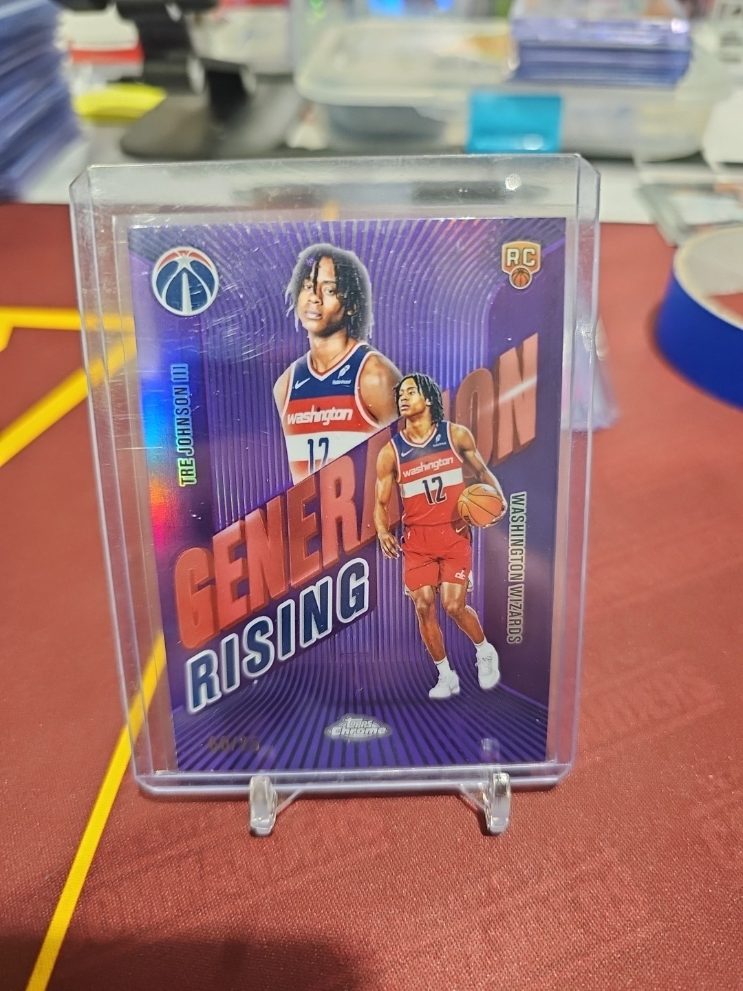 2025-26 Topps Chrome Tre Johnson III Rookie Generation Rising Purple #60/75 U765