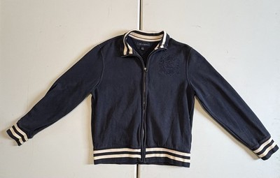 Tommy Hilfiger Mens M Zip Up Jacket Navy Blue Coat Crest Logo 1985