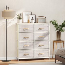 HOMCOM Fabric Chest of Drawers, 8 Drawer Dresser for Bedroom Refurbished