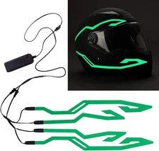 4PCS Motorcycle Helmet Light, Night Riding Signal EL Light, 3 Mode Led Helmet Li