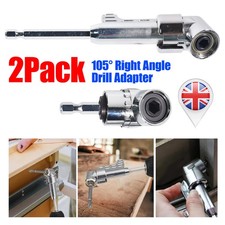 2Pack 105° Right Angle Drill Adapter 1/4" Hex Shank Screwdrivers for Tight Space