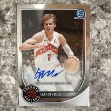 Topps 2025-26 Bowman Chrome Gradey Dick Raptors Autograph Basketball Card
