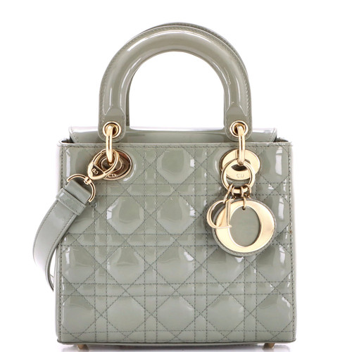 Christian Dior Lady Dior Bag Cannage Quilt Patent Small