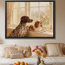 Oil Painting Dog Canvas Print German Shorthaired Pointer Living Room Decor Art
