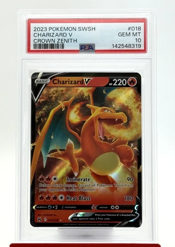 2023 Pokemon SWSH Crown Zenith Charizard V Holo #018/159 PSA 10