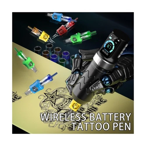 POSEIDON Tattoo Gun Kit, Wireless Tattoo Pen Kit Tattoo Kit with 2Pcs Battery... image 6