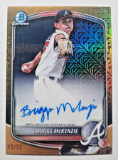 2025 Bowman Draft Chrome Mega Briggs McKenzie Mojo Gold Auto /50 #BMA-BM Braves