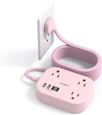 Cruise Ship Essentials,Travel Power Strip with USB C,Flat Plug Extension Cord 10