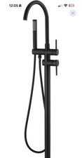 Floor Mounted Tub Filler Freestanding Bathtub Faucet W/ Hand Shower Matte Black