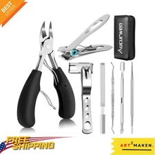 Multi-Functional Nail Care Kit with Curved Clippers - Ideal for Thick Nails