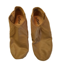 So Danca Jazz Boot Dance Shoes Sz 3.5L JZ-45 Tan Leather Split Sole Slip On 3977