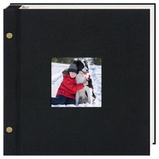 10x10 Inch Linen Self Adhesive Photo Album with Window, 20 Pages Elegant Scra...
