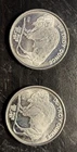 Troy Ounce  Fine Silver Liberty Indian Head Buffalo Coin 1/4 oz (Lot of 2)