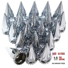 20pcs 33mm x 4-3/4" Thread On Spike Lug Nut Thread On - 20pcs Spike Nut Covers