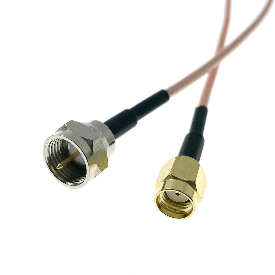 F-type Male to RP-SMA Male RG316 Coax Low Loss Jumper Connector Crimp RF Cable - Image 2 of 4