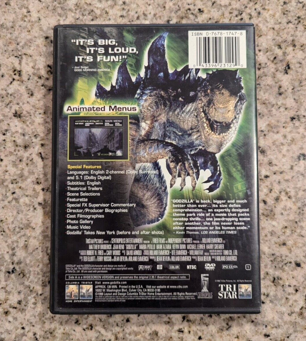 Godzilla (DVD, 1998, Deluxe Widescreen) Size does Matter - With
