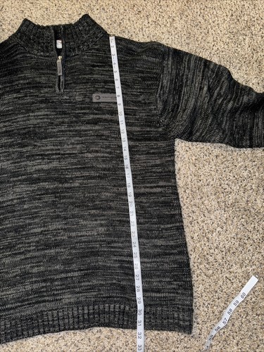 South Pole Sweater Men's XL Black 1/4 Zip Mock Neck Logo Pullover Lomg Sleeve - Picture 9 of 9