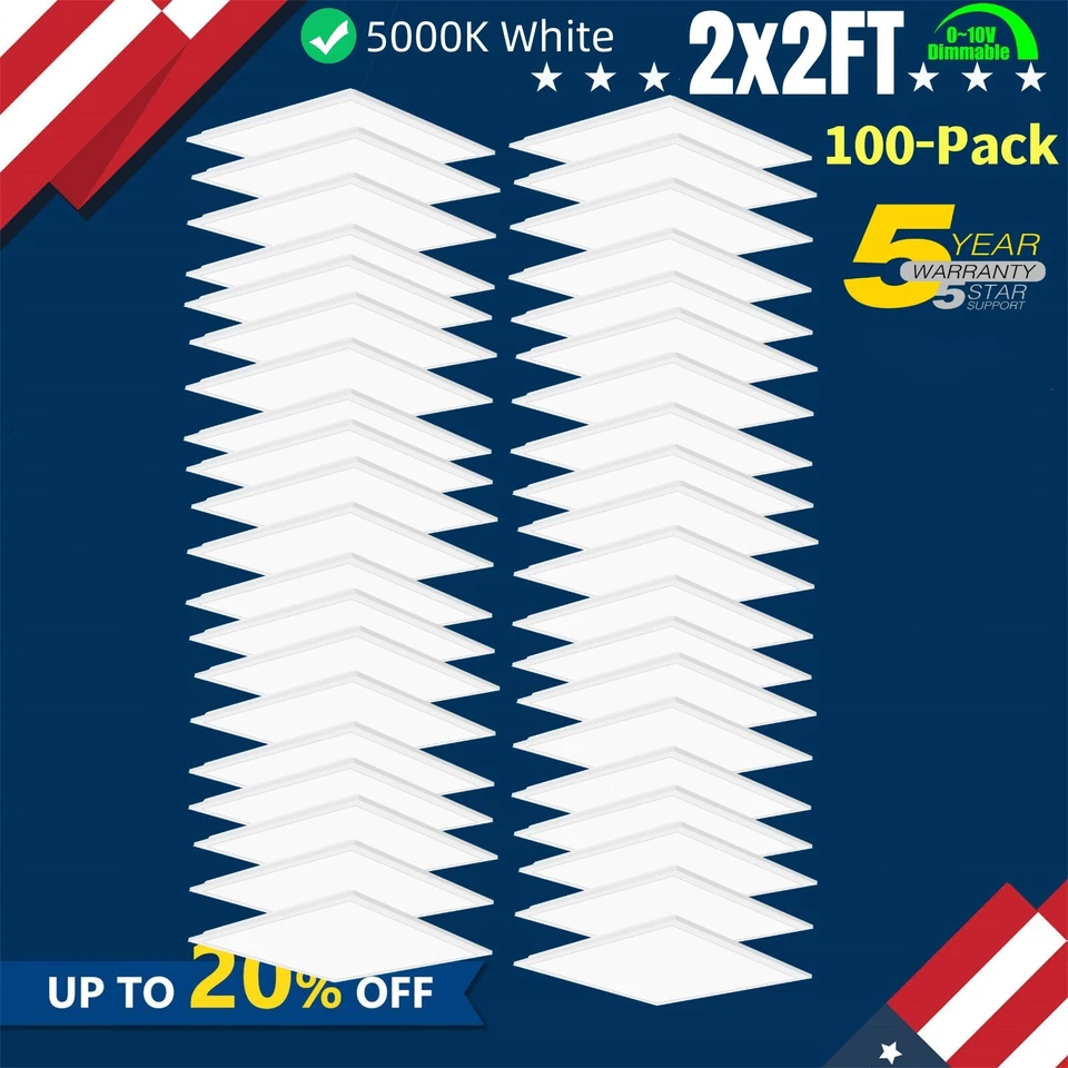 2x2 Drop Ceiling Light Fixture, 45W 5000K Recessed Back-Lit LED Flat Panel Light - Image 3 of 4