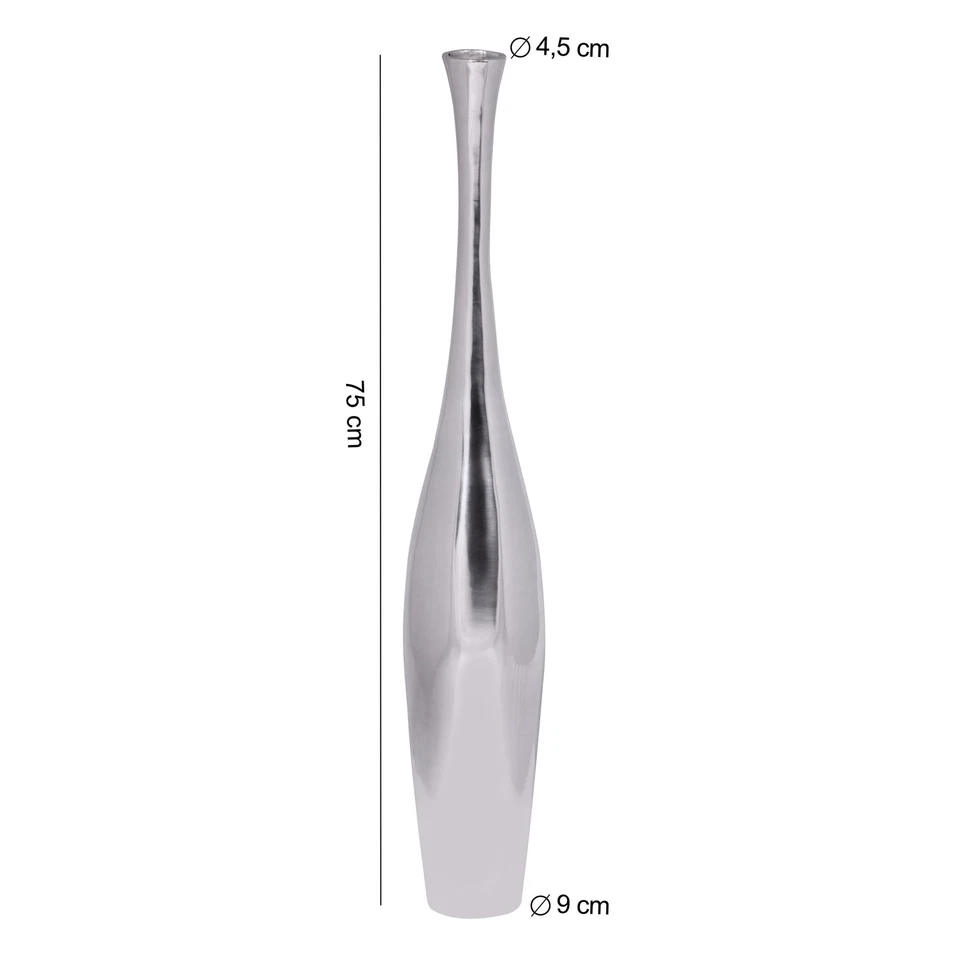 Finebuy Deko-Vase Aluminium Blumenvase Alu-Dekoration Wohndeko Farbe silber - Bild 3 von 4