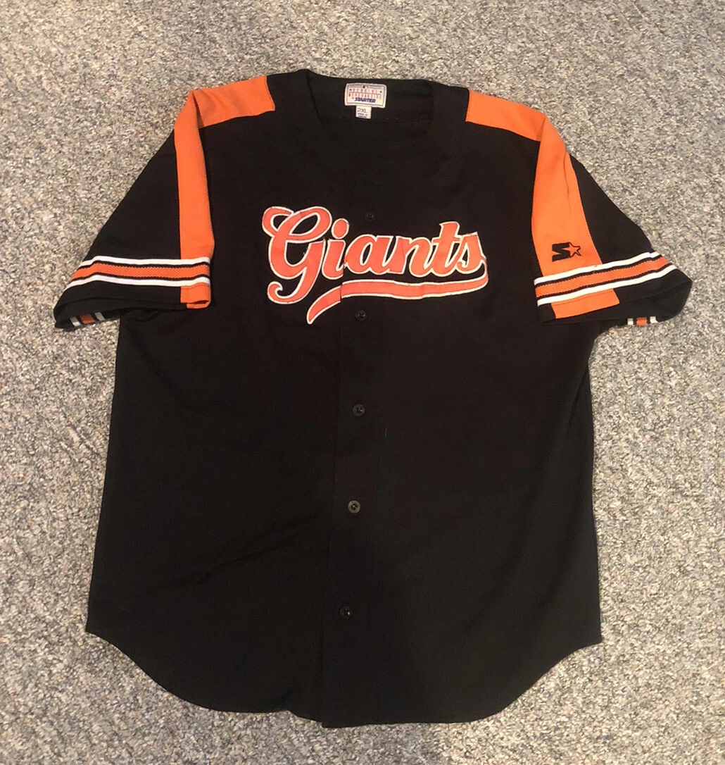 Vintage 90s Starter San Francisco Giants Black Orange MLB Baseball Jersey  2XL