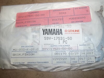 NEW OEM YAMAHA 87-98 YFM350 YFM400 PINION SHIM 59V-17531-50-00 jh