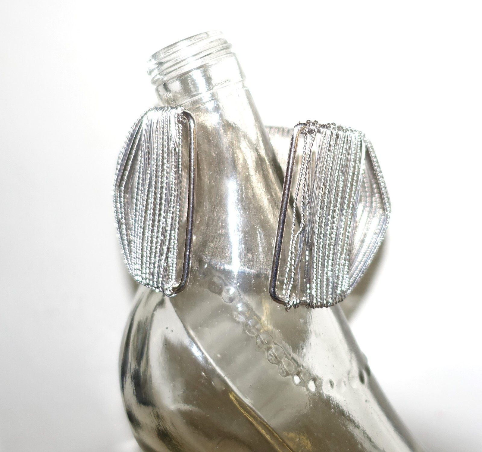 Silver tone Multiple String Cuff Bracelet - image 2