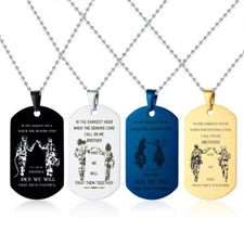 Personalized Engraving Men Necklace Pendant Brother Dog Tag Lucky Halloween Gift