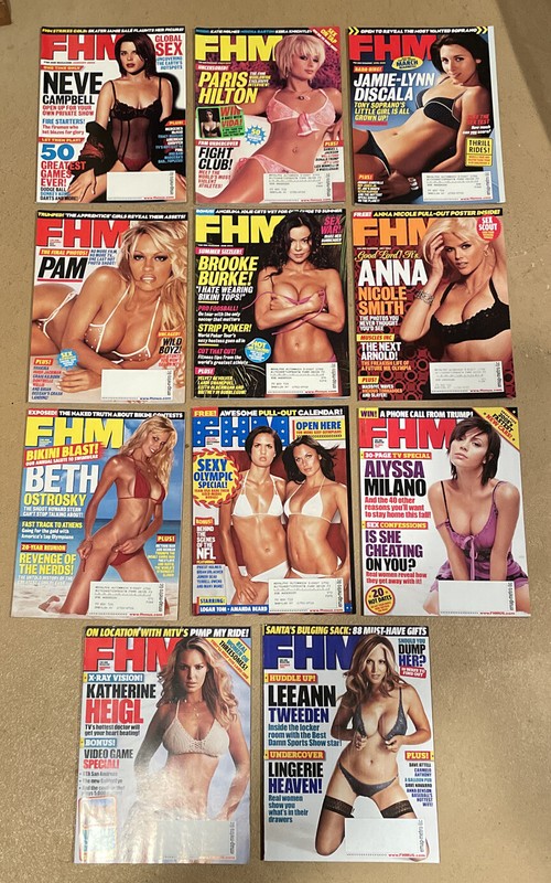 2004 FHM magazines 11 issues NO FEB Hilton Smith Milano Heigl Ostrosky Anderson