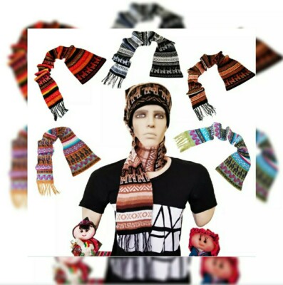 NEW PERUVIAN ALPACA SOFT WOVEN WOOL CUZCO PERU WINTER CHULLO BEANIE HAT & SCARF