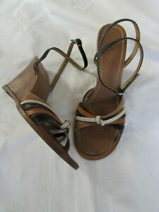 Coach Leather Strappy Wedge Ankle Wrap 