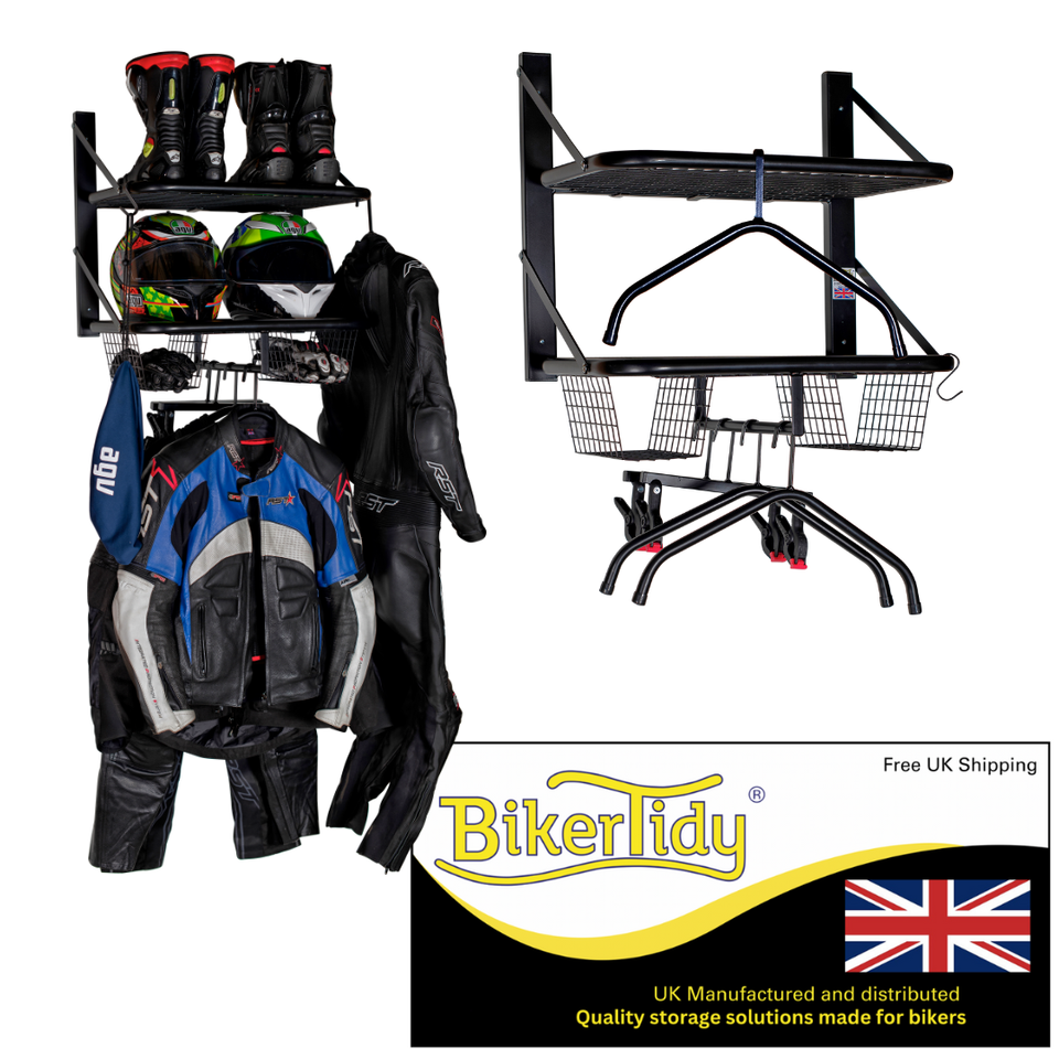 BikerTidy Motorcycle Motorbike Clothing jacket helmet storage rack ...