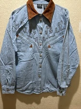Boutique Europa Women's Cowboy Denim Shirt Blue 100% Cotton Large 