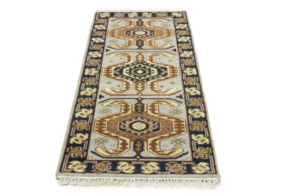 Hand-Knotted Heriz Serapi Oriental Rug Tribal Carpet Kitchen & Bedroom 3X6 ft - Image 4 of 4