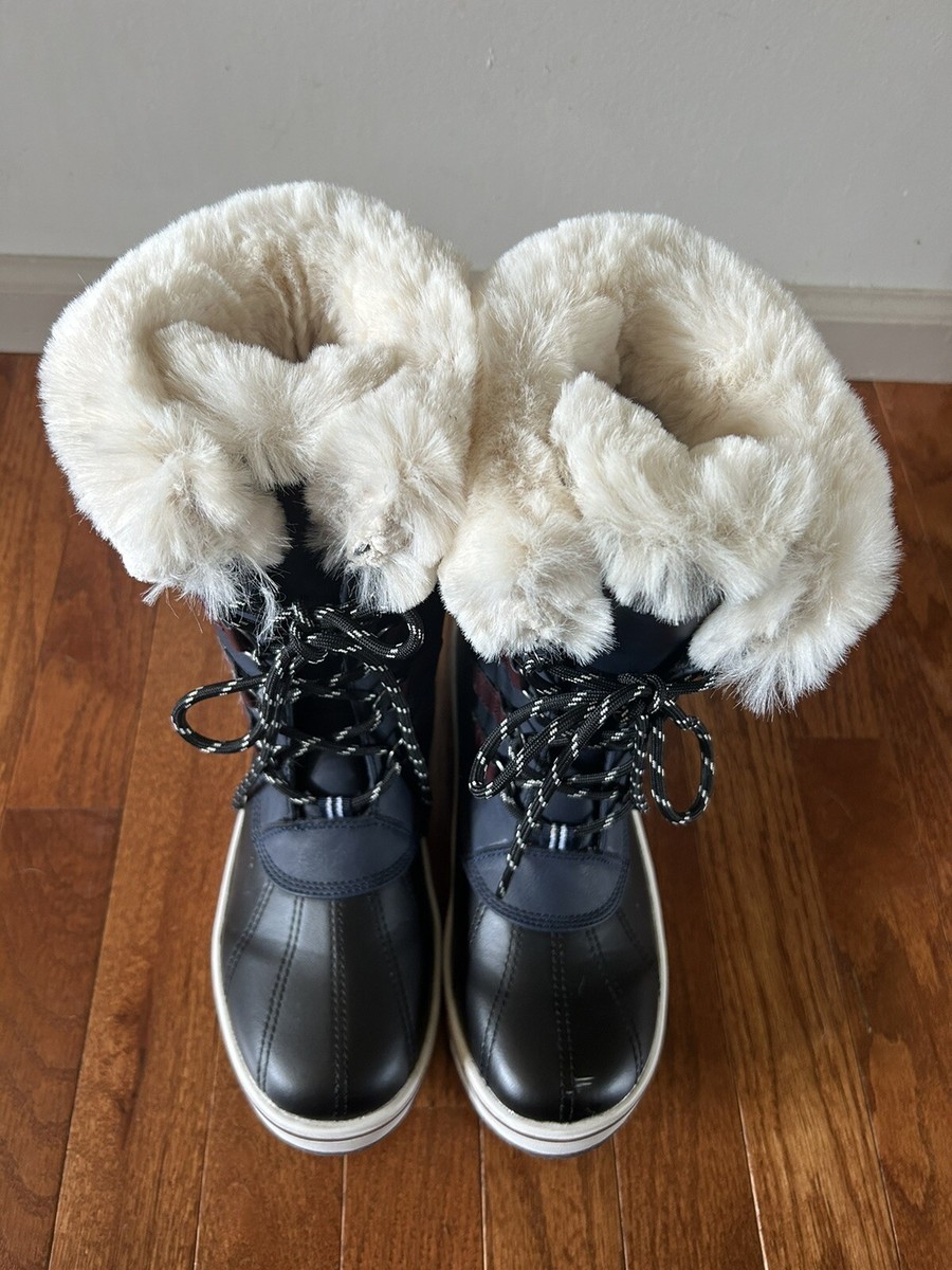 Nautica Faux Fur Lined Rain Duck Boots Women