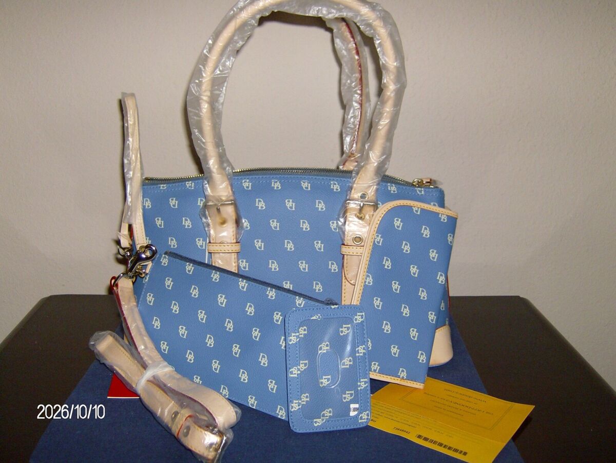 Dooney & Bourke Signature Domed Blue Satchel w/access IT40C Dooney & Bourke Signature Domed Blue Satchel w/access IT40C
