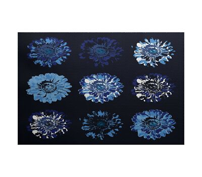 E by design Gypsy Floral 2, Floral Print Indoor/Outdoor Rug, , 2 x 3'', Blue