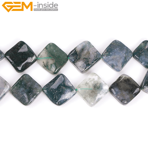 Square Diagonal Twist Assorted Colors Beads Jewelry Making 16mm Natural Stone - Picture 16 of 46