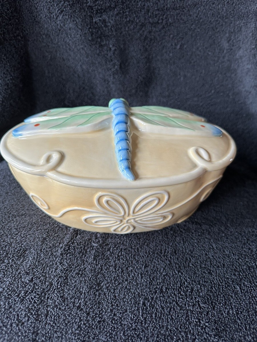 FITZ & FLOYD DRAGONFLY COVERED DISH | eBay